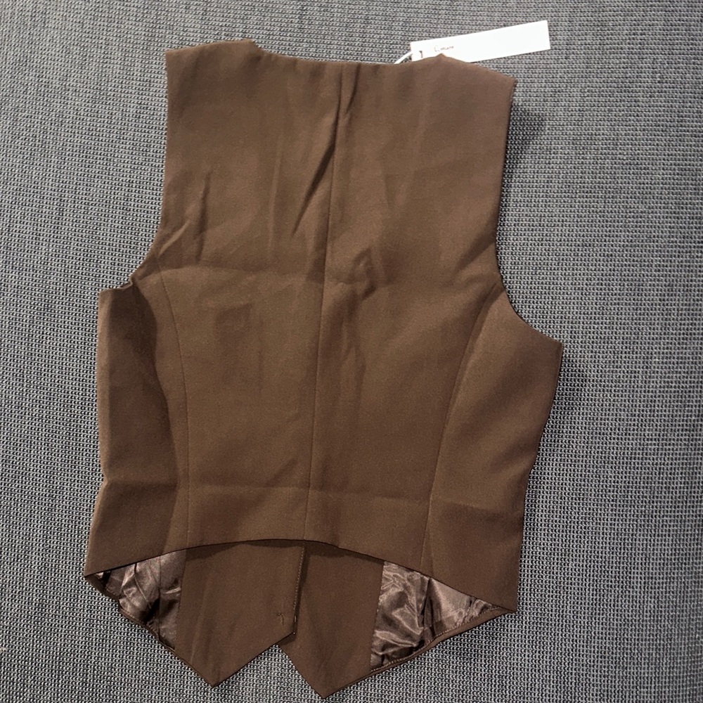 Qinsen Chocolate Brown Vest - Picture 5 of 5